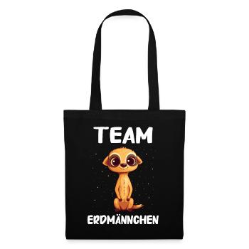 Erdmännchen Scharrtier Tier - Stoffbeutel - Schwarz - Vorne