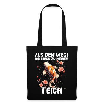 Koi Fisch Japanische Karpfen Teich Fisch Kois - Stoffbeutel - Schwarz - Vorne