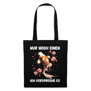 Koi Fisch Japanische Karpfen Teich Fisch Kois - Stoffbeutel - Schwarz - Vorne