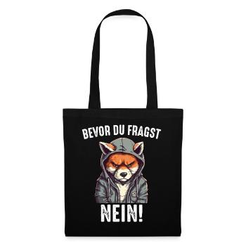 Fuchs Füchse Wildtier Waldtier Rotfuchs - Stoffbeutel - Schwarz - Vorne