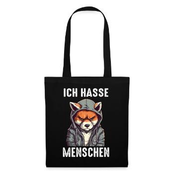 Fuchs Füchse Wildtier Waldtier Rotfuchs - Stoffbeutel - Schwarz - Vorne