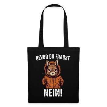 Hase Hasen Kaninchen Haustier - Stoffbeutel - Schwarz - Vorne