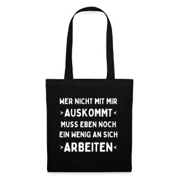 Lustiges T-Shirt, Lustiger Spruch - Arbeiten - Stoffbeutel - Schwarz - Vorne