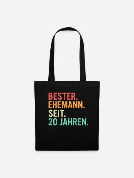 20 Hochzeitstag Geschenk Ehejahre - Stoffbeutel - Schwarz