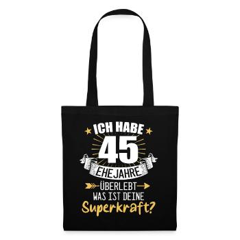 45 Hochzeitstag Geschenk Ehejahre - Stoffbeutel - Schwarz - Vorne