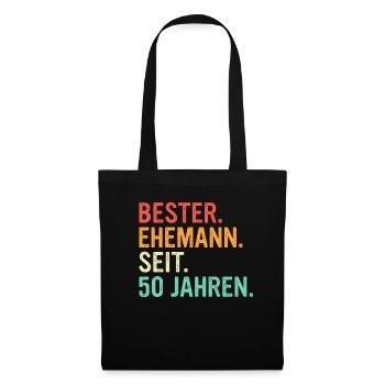 50 Hochzeitstag Geschenk Ehejahre - Stoffbeutel - Schwarz - Vorne