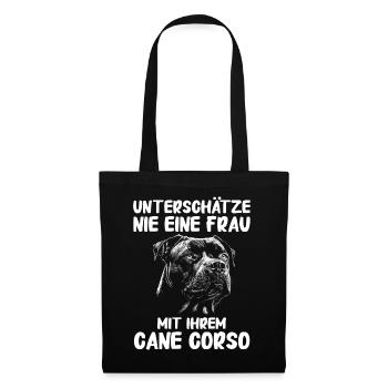 Cane Corso Italiano Hund - Stoffbeutel - Schwarz - Vorne