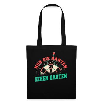 Dart Darts Dartspieler Dartsport - Stoffbeutel - Schwarz - Vorne
