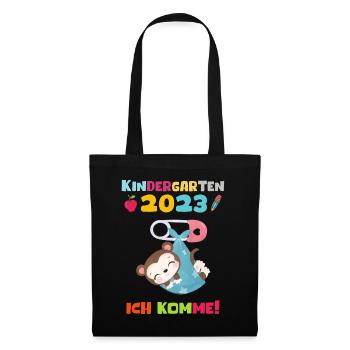 Kindergarten 2023 Ich Komme Mädchen Kita Geschenk - Stoffbeutel - Schwarz - Vorne