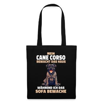 Cane Corso Italiano Hund - Stoffbeutel - Schwarz - Vorne