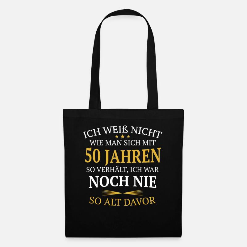 Geschenk 50 Jahre Geburtstagskind - Stoffbeutel - Schwarz