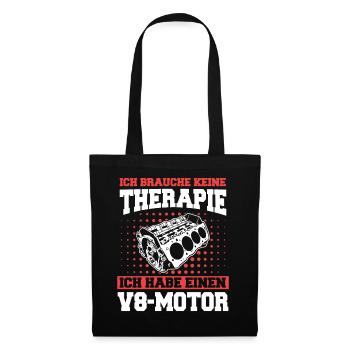 V8 Motor Acht Zylinder Hubraum Motor Tuning Tuner - Stoffbeutel - Schwarz - Vorne