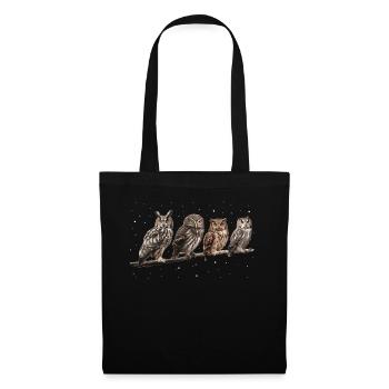 Night Owl Owl Owl Bird - Tote Bag - black - Front