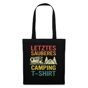 Camping Wohnwagen Camper - Stoffbeutel - Schwarz - Vorne