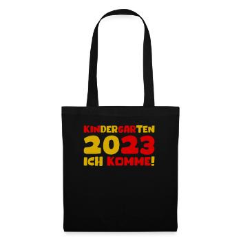 Kindergarten 2023 Ich Komme Mädchen Kita Geschenk - Stoffbeutel - Schwarz - Vorne