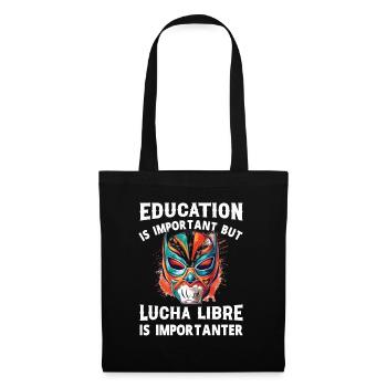 Lucha Libre Mexikanische Wrestling Maske Luchador - Stoffbeutel - Schwarz - Vorne