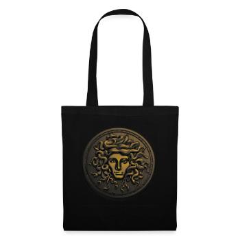 Medusa Head Statue Ancient Greek Coin Myhtology - Tote Bag - black - Front