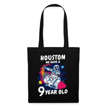 Cadeau 9 ans anniversaire garçon ou fille - Sac en tissu - noir - Devant