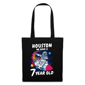 Cadeau 7 ans anniversaire garçon ou fille - Sac en tissu - noir - Devant