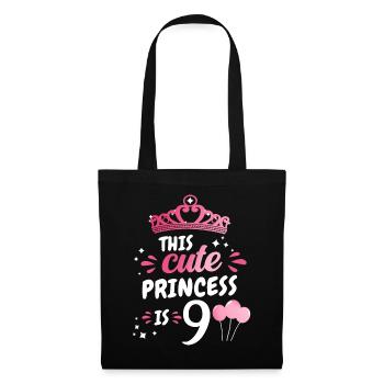 Cadeau 9 ans anniversaire garçon ou fille - Sac en tissu - noir - Devant