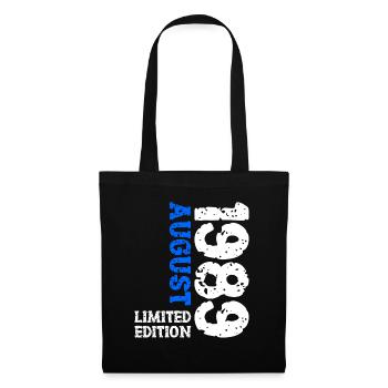 1989 August Limited Edition 34. Geburtstag Outfit - Stoffbeutel - Schwarz - Vorne