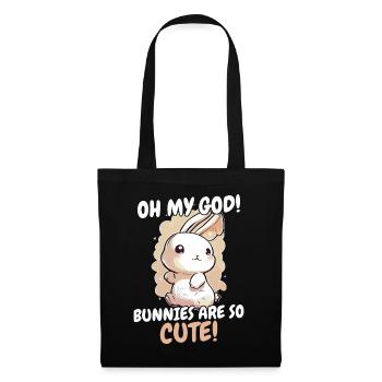 Lapin Lapin Animal Lapin - Sac en tissu - noir - Devant