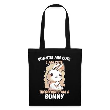Lapin Lapin Animal Lapin - Sac en tissu - noir - Devant