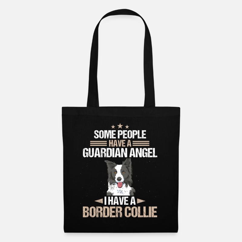Border Collie Hund Hundebesitzer - Stoffbeutel - Schwarz