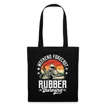 Go-Kart Rennen Weekend Forecast Rubber Burning - Stoffbeutel - Schwarz - Vorne