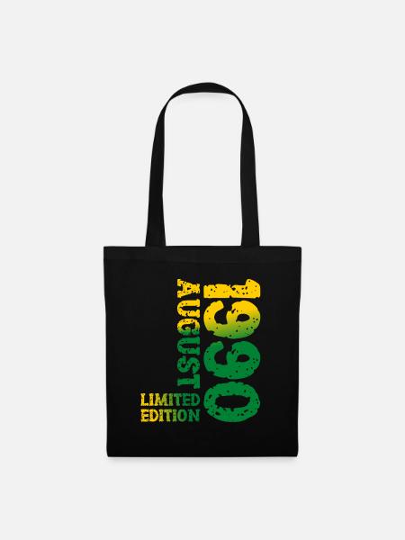 1990 August Limited Edition 33. Geburtstag Outfit - Stoffbeutel - Schwarz