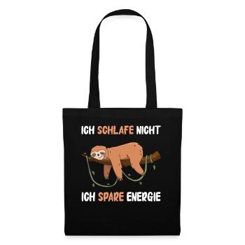 Faultier Faultiere Tier Schlafen Faul - Stoffbeutel - Schwarz - Vorne