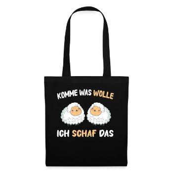 Schafe Schafherde Bauernhof Landwirt Schäfer - Stoffbeutel - Schwarz - Vorne