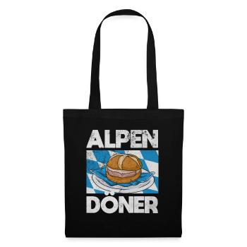 Bayrischer Alpen Döner Leberkas Leberkäse Brotzeit - Stoffbeutel - Schwarz - Vorne