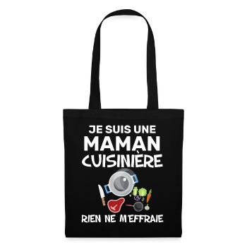 Cadeau Maman Cuisinière Humour Fête des Mères - Sac en tissu - noir - Devant