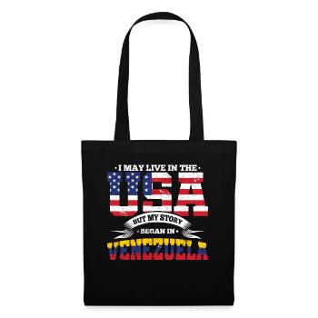 USA Venezuela Story Südamerika Heimatland Geschenk - Stoffbeutel - Schwarz - Vorne