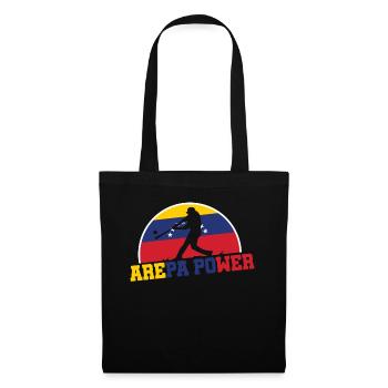 Venezuela Baseball Arepa Power Baseballspieler - Stoffbeutel - Schwarz - Vorne