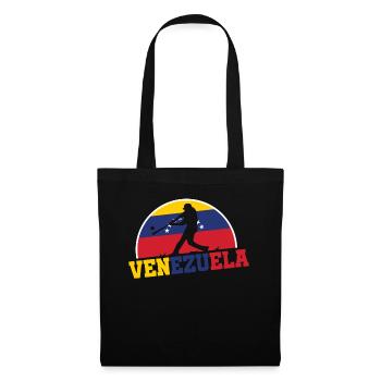 Venezuela Baseball Flagge Baseballspieler Sportart - Stoffbeutel - Schwarz - Vorne