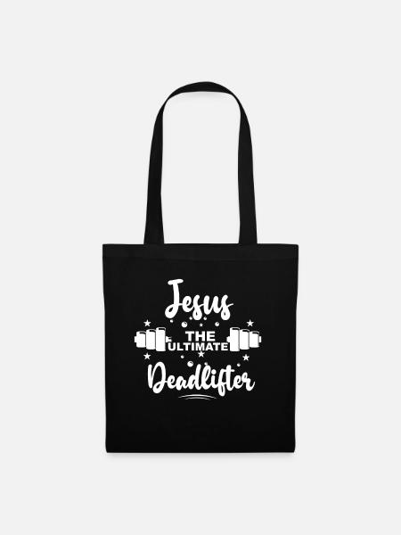 Jesus The Ultimate Deadlifted Retro Jesus - Tote Bag - black