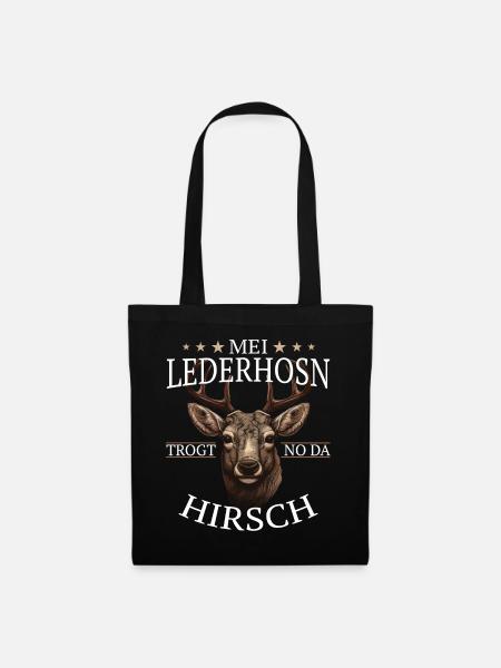 Hirsch Trachtenshirt Geweih Hirsche - Stoffbeutel - Schwarz