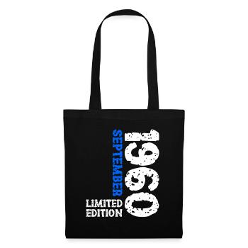 1960 September Limited Edition 63. Geburtstag Deko - Stoffbeutel - Schwarz - Vorne