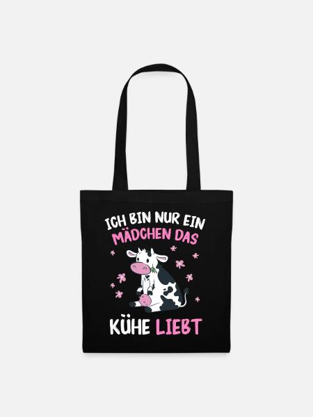 Kuh Kühe Bauer Landwirt Bauernhof Kalb Kälber Rind - Stoffbeutel - Schwarz