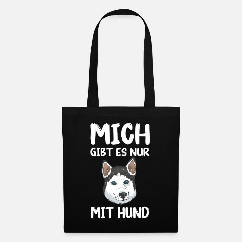 Husky Siberian Husky Hund - Stoffbeutel - Schwarz