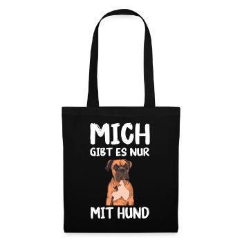 Deutscher Boxer Hund - Stoffbeutel - Schwarz - Vorne
