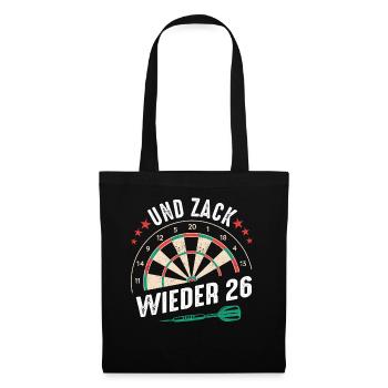 Dart Darts Dartspieler Dartsport - Stoffbeutel - Schwarz - Vorne
