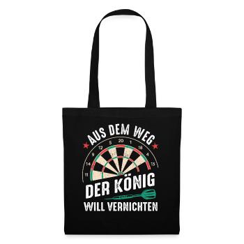 Dart Darts Dartspieler Dartsport - Stoffbeutel - Schwarz - Vorne