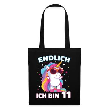 Geburtstagsgeschenk 11 Jahre Geburtstagskind - Stoffbeutel - Schwarz - Vorne