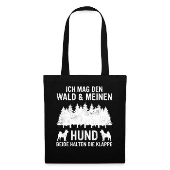Baum Wald Bäume Natur Lustiger Spruch - Stoffbeutel - Schwarz - Vorne