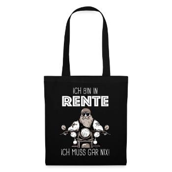 Ruhestand Rentner Rente Pension Renteneintritt - Stoffbeutel - Schwarz - Vorne