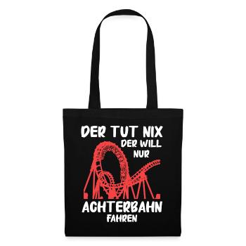 Achterbahn Freizeitpark Roller Coaster - Stoffbeutel - Schwarz - Vorne