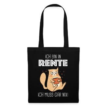 Ruhestand Rentner Rente Pension Renteneintritt - Stoffbeutel - Schwarz - Vorne